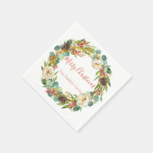 Elegant Magnolia, Pine and Berries Holiday Wreater Servet (Hoek)