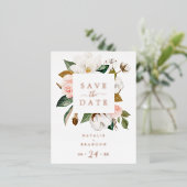Elegant Magnolia | Roos Gold Foil Save the Date Folie Uitnodiging Briefkaart (Staand Voorkant)