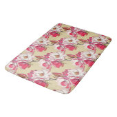 Elegant  Magnolia Roze Bloem Beige Patroon Badmat (Gekanteld)
