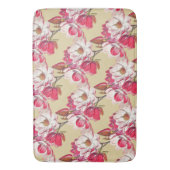 Elegant  Magnolia Roze Bloem Beige Patroon Badmat (Voorkant Verticaal)