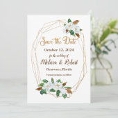 Elegant Magnolia Save the Date (Staand voorkant)