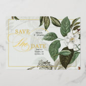 Elegant Magnolia Save the Date Folie Uitnodiging (Voorkant)