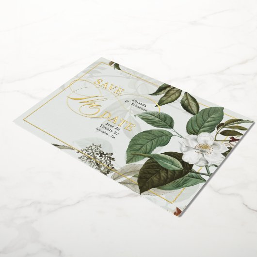 Elegant Magnolia Save the Date Folie Uitnodiging (Gedraaid)