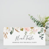 Elegant Magnolia | Tafelteken Wit Weddenschap Kaart (Staand voorkant)