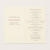 Elegant Magnolia Uitvaart Orde van Service Program Kaart (Binnenkant ongevouwen)