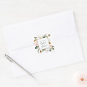 Elegant Magnolia Vrijgezellenfeest Envelope Seals Vierkante Sticker (Envelop)