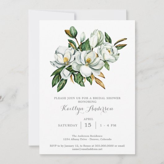 Elegant Magnolia Vrijgezellenfeest Kaart (Voorkant)