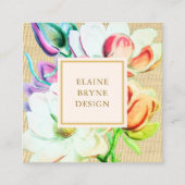 Elegant Magnolia Waterverf Floral Visitekaartje (Voorkant)