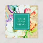 Elegant Magnolia Waterverf Floral Visitekaartje (Voorkant)