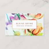 Elegant Magnolia Waterverf Floral Visitekaartje (Voorkant)