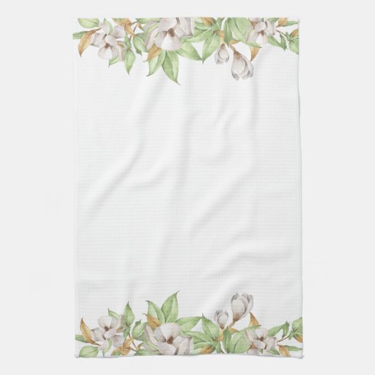 Elegant Magnolia Waterverf Kitchen Towel Theedoek (Verticaal)