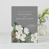 Elegant Magnolia Wedding Invitation (Staand voorkant)