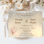 Elegant Magnolia Wedding Invitation Kaart