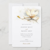 Elegant Magnolia Wedding Invitation Kaart (Voorkant)