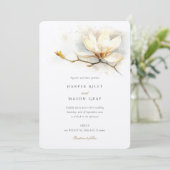 Elegant Magnolia Wedding Invitation Kaart (Staand voorkant)