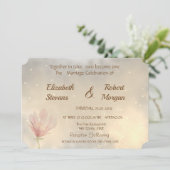 Elegant Magnolia Wedding Invitation Kaart (Staand voorkant)