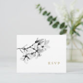 Elegant Magnolia Wedding RSVP met Keuze uit maalti Uitnodiging Briefkaart (Staand voorkant)