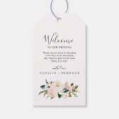Elegant Magnolia | Welkom witte en witte bruiloft Cadeaulabel (Voorkant)