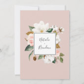Elegant Magnolia | White and Blush Wedding Brunch Kaart (Achterkant)