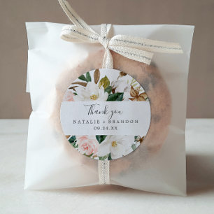 Elegant Magnolia   White Bedankt voor je Sticker