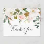 Elegant Magnolia White & Blush Hartelijk dank Brie Briefkaart (Voorkant)