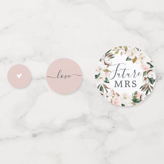 Elegant Magnolia White & Blush Vrijgezellenfeest T Confetti (Achterkanten)