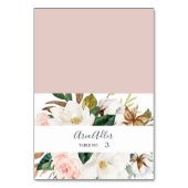 Elegant Magnolia White & Blush Weddenschappen Plac Kaart (Voorkant)