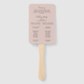 Elegant Magnolia White & Blush Wedding Programme F Handwaaier (Achterkant)