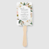 Elegant Magnolia White & Blush Wedding Programme F Handwaaier (Voorkant)