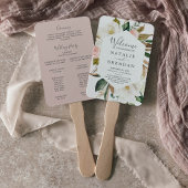 Elegant Magnolia White & Blush Wedding Programme F Handwaaier