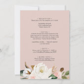 Elegant Magnolia White en Blush All-in-One Weddens Kaart (Achterkant)