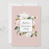 Elegant Magnolia White en Blush Graduation Party Kaart (Achterkant)