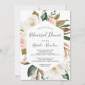 Elegant Magnolia White en Blush Rehearsal Dinner Kaart (Voorkant)