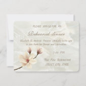Elegant Magnolia, White Marble Rehearsal Dinner Kaart (Voorkant)