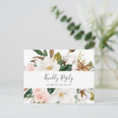 Elegant Magnolia White Menu Keuze RSVP Briefkaart (Staand voorkant)