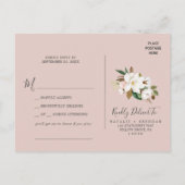 Elegant Magnolia White Song Request RSVP Briefkaar Uitnodiging Briefkaart (Achterkant)