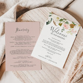 Elegant Magnolia White Welkom Letter & Itinerary