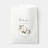 Elegant Magnolia | Wit en blozen Dank je huwelijk Bedankzakje (Voorkant)