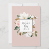 Elegant Magnolia | Wit en Blush Baby shower Kaart (Achterkant)