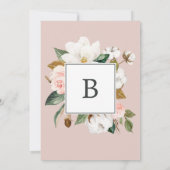 Elegant Magnolia | Wit en blush het huwelijk van Kaart (Achterkant)