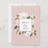 Elegant Magnolia | Wit en blush Het is een meisje Kaart (Achterkant)