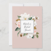 Elegant Magnolia | Wit en Blush Vrijgezellenfeest Kaart (Achterkant)