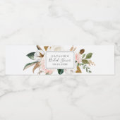 Elegant Magnolia | Wit en Blush Vrijgezellenfeest Waterfles Etiket (Enkel label)