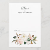 Elegant Magnolia | Wit en onduidelijk huwelijk Advieskaart (Voorkant)