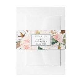 Elegant Magnolia | Wit en onduidelijk huwelijk Uitnodigingen Wikkel