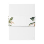 Elegant Magnolia | Wit en onduidelijk huwelijk Uitnodigingen Wikkel (Achterkant Voorbeeld)