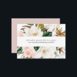 Elegant Magnolia | Witte bruiloft Website RSVP Informatiekaartje<br><div class="desc">Deze elegante magnolia witte bruiloft website RSVP bijlage is perfect voor een moderne,  klastige bruiloft. Het ontwerp van de zachte bloem is voorzien van waterverf blush roze pinda's,  verbluffende witte magnoliumbloemen en katoen met goud en groene bladeren in een luxe vorm.</div>