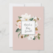 Elegant Magnolia | Witte en zwarte Baby Kaart (Achterkant)