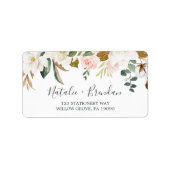 Elegant Magnolia | Witte RSVP-Adresetiketten Etiket (Voorkant)