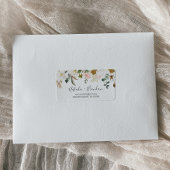 Elegant Magnolia | Witte RSVP-Adresetiketten Etiket